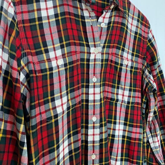 LRL Ralph Lauren Womens Button Up Top Medium Plaid Flannel Western Equestrian - Picture 2 of 9